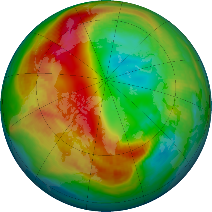Arctic ozone map for 04 February 1990